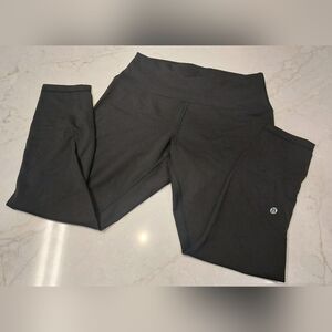 Lululemon High-rise Wunder Train Cropped Leg Leggings In Black